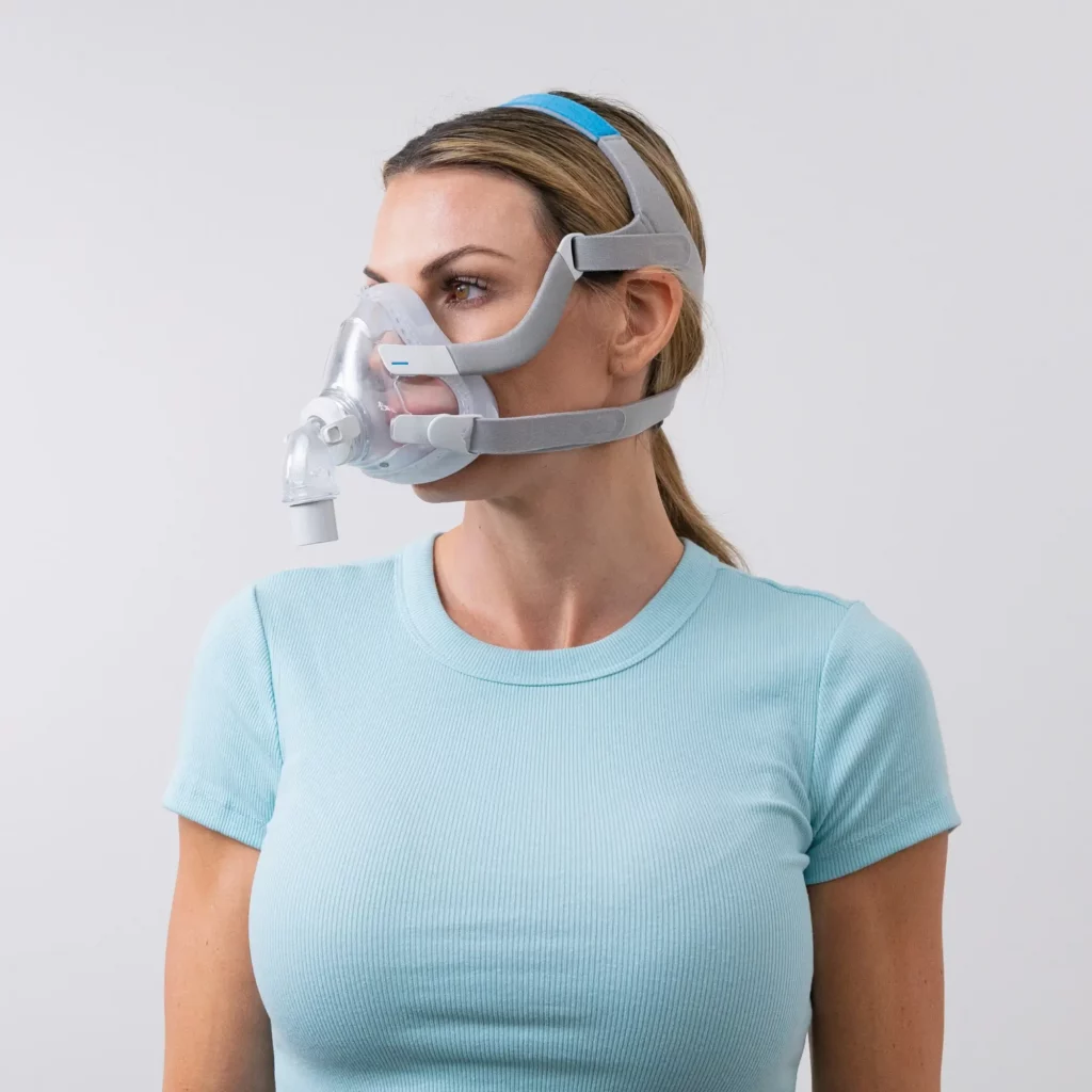 RespBuy-Resmed-Airfit-F20-Women-Using-Mask Resmed Airfit F20 Full Face Mask