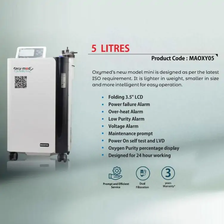 RespBuy-OxyMed-Oxygen-Concentrator-Side2 OxyMed Oxygen Concentrator Machine 5LPM - Ultra Light