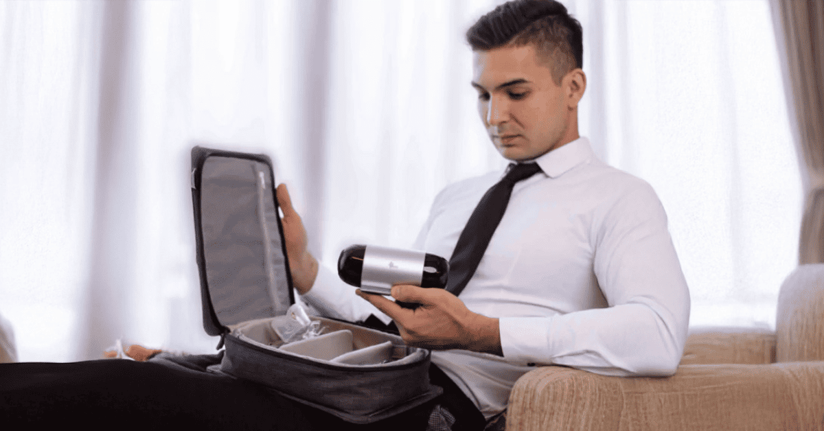 Man with Travel CPAP