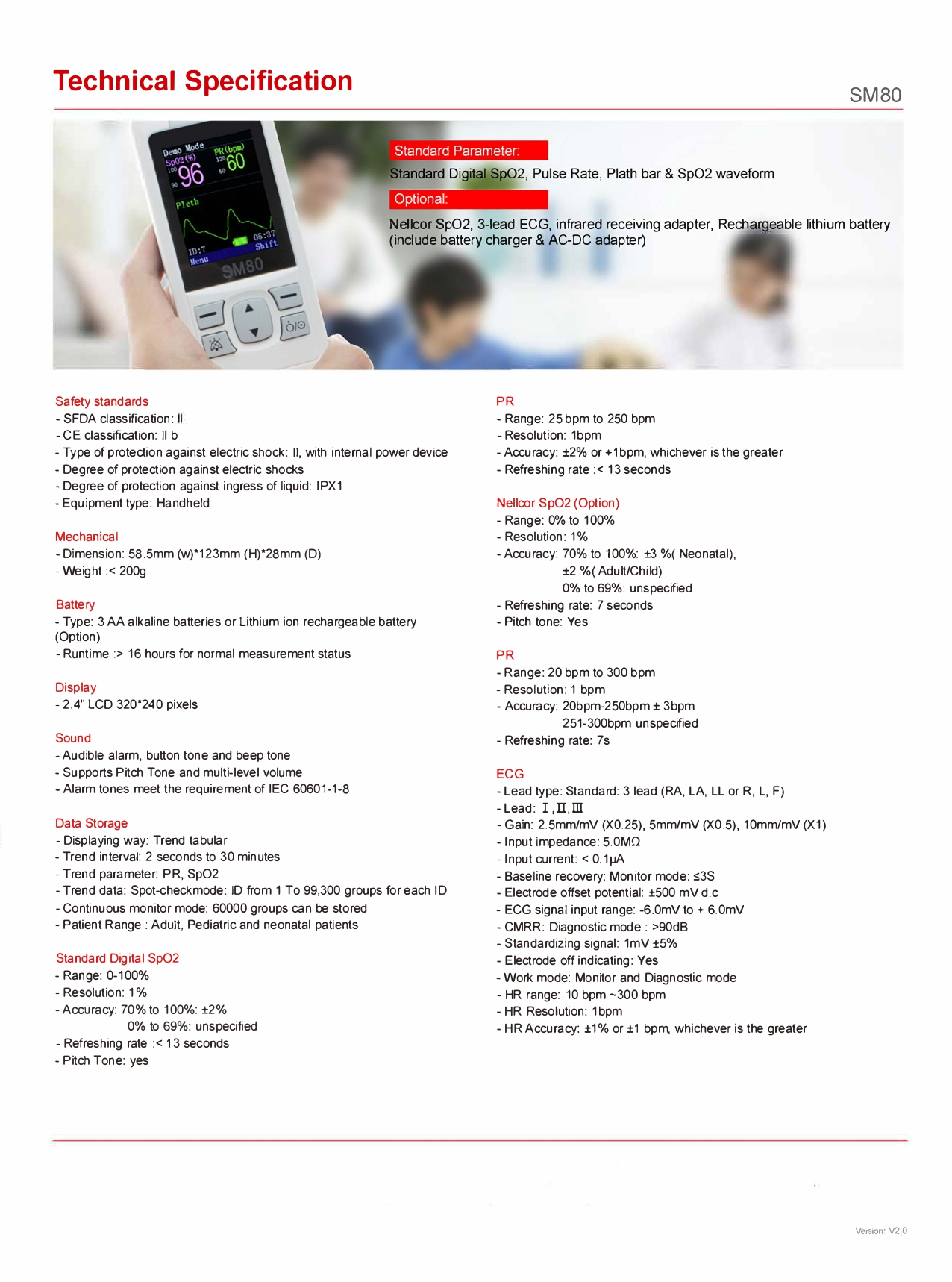 SM80 Handheld SPO2 Monitor