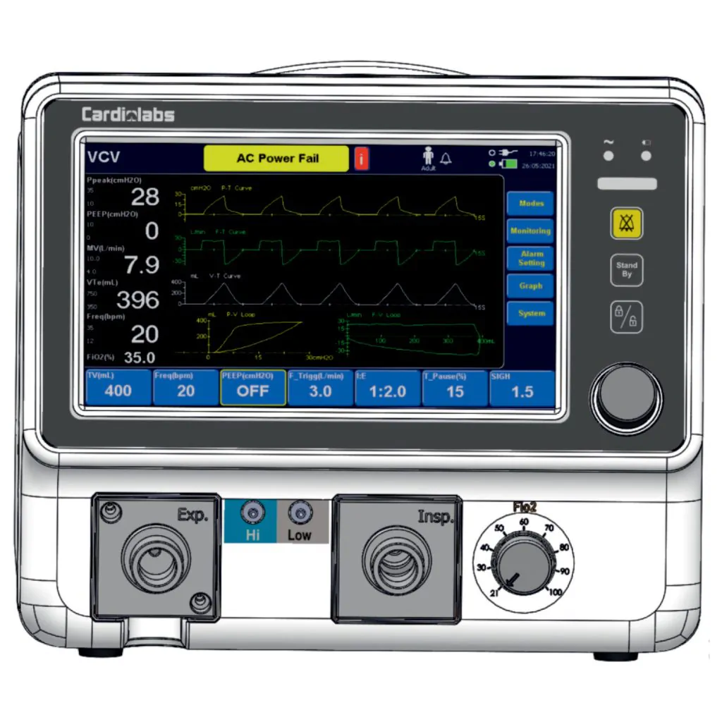 RespBuy-CardioLabs-Oxyvent-9C Plus Cardiolabs Oxyvent-9C Plus Ventilator with HFNC